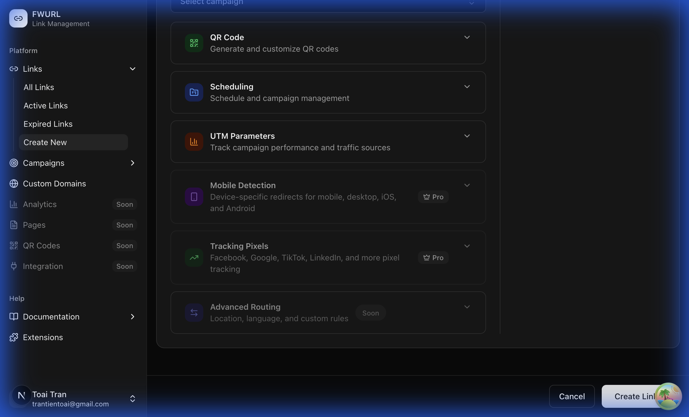 Advanced Create Form - Bottom